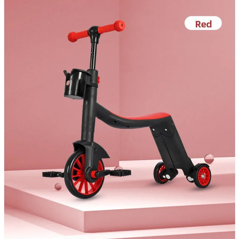 Multifunction Kick Scooter Adjustable  Boys, Girls Cycling  Push Handle Pedal 3 in 1