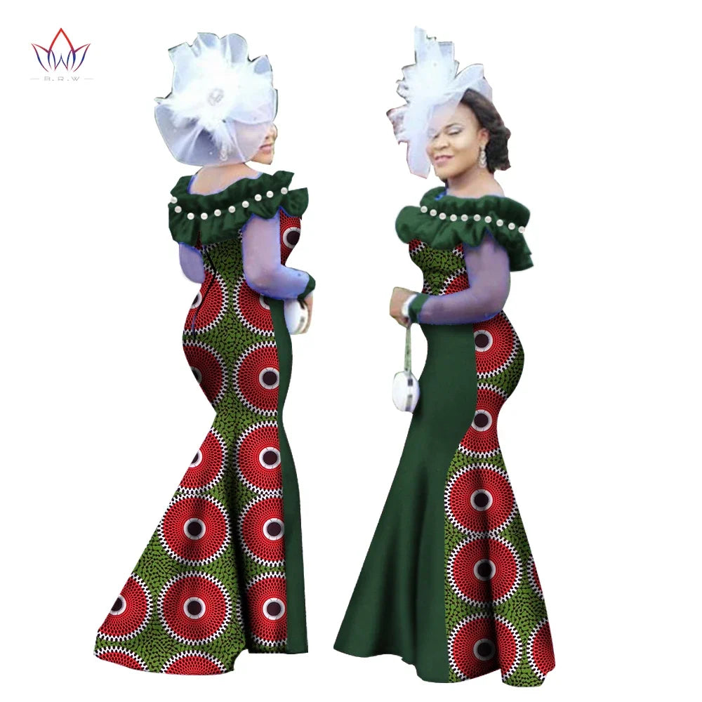 New Style Women Dress African Clothing, Long Sleeve Dashiki Long Maxi Dresses for Women Plus Size 6XL WY2451.