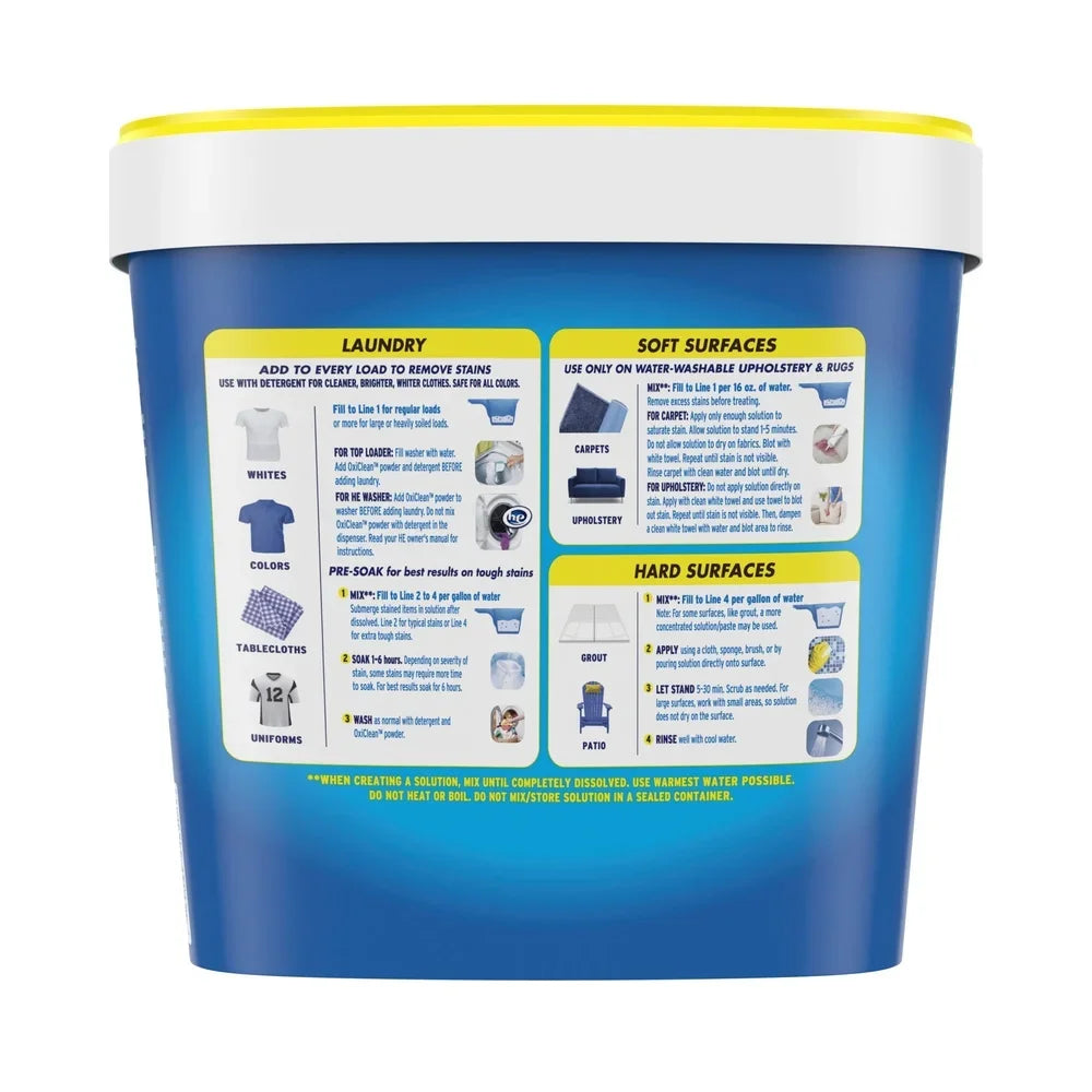 5 lb Oxygen Laundry Detergent Booster Powder Versatile Stain Remover for All Fabrics Home Carpet.