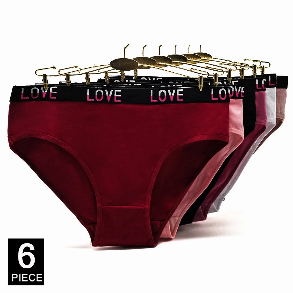 Cotton Panties Plus Size Underwear, Women Briefs, Woman Knickers, Lady Lingerie, Girl intimate High Waist Large Size 6 pcs/lot.