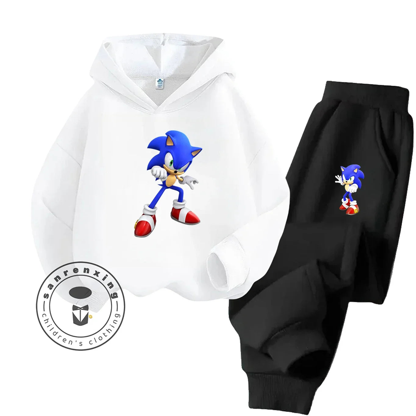 Sonic 2D Cartoon Printed Hoodie Set, 2025 Fashion For Kids, Teens, Boys, Girls Casual Autumn Winter wear.