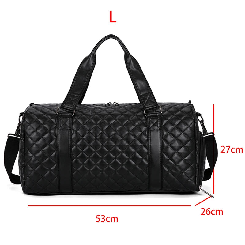Duffle Tote Gym Fitness Bags for Women, PU Leather Handbag Travel, Luggage, Shoulder, Sports, Shoes, Crossbody Bags.