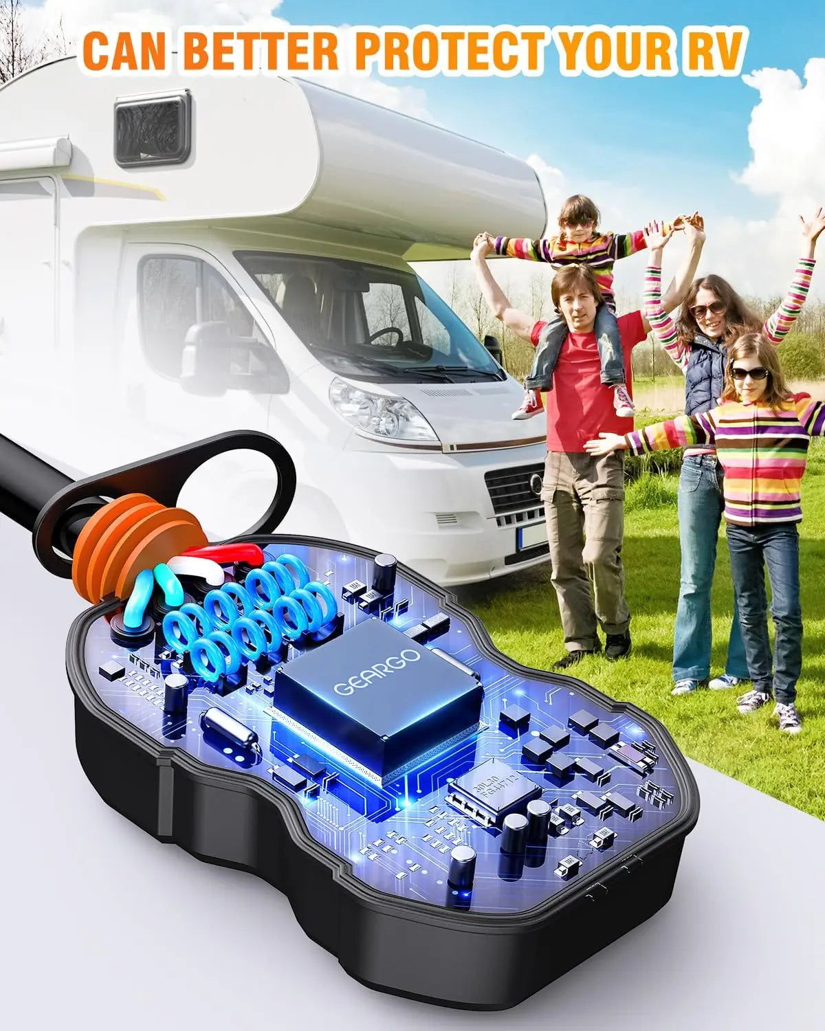 RV Surge Protectors 50 Amp,15000 Circuit Analyzer,IP68 Surge Voltage Protection, RV Adapter Plug for Camper.
