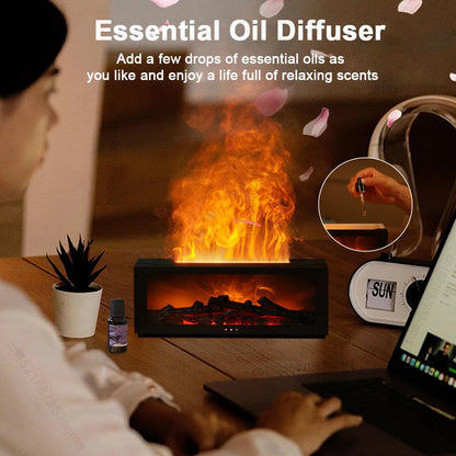 Air Humidifier Essential Oil, Home Aroma , Flame Automatic Fragrance Diffuser, With LED Light, Remote Control
