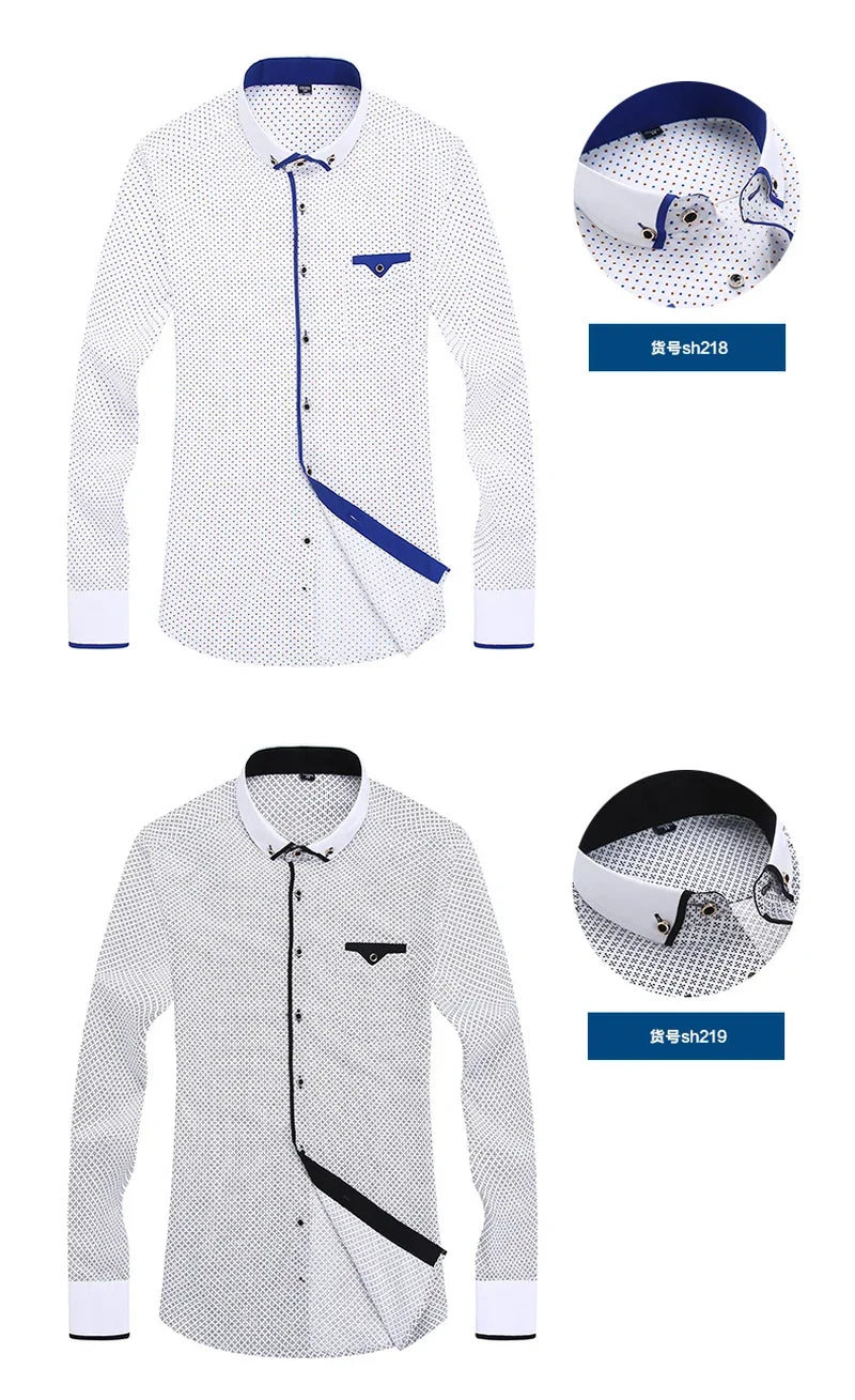 Floral Button Down Men Shirt Brand 2024, Male High Quality Long Sleeve Shirts.