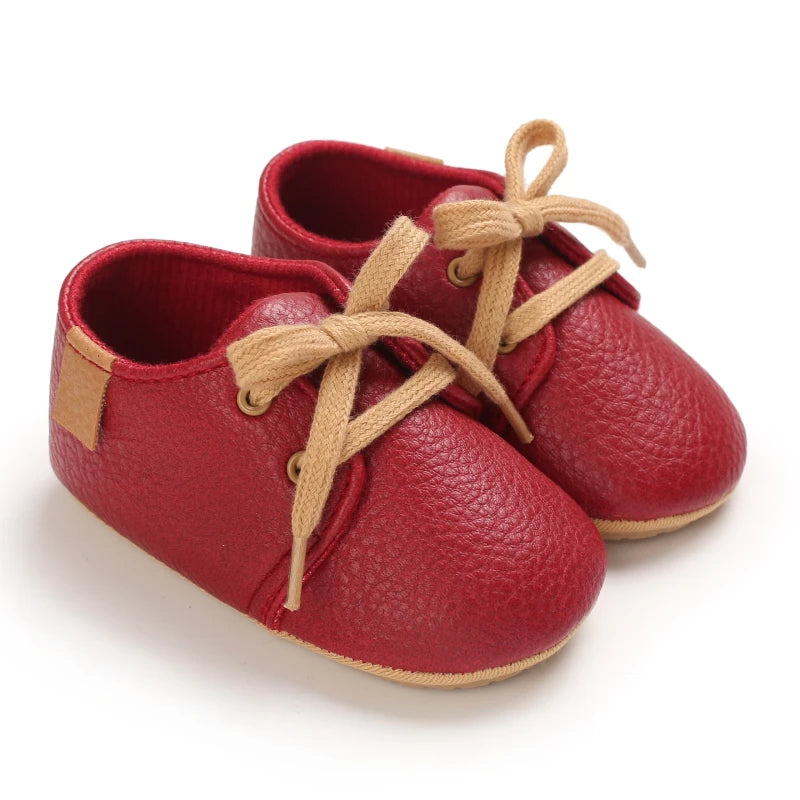 Baby Mid Top Sneakers - Classic Solid Color Casual Sneakers,  Non slip Rubber Sole, Beginner's Children's Shoes.