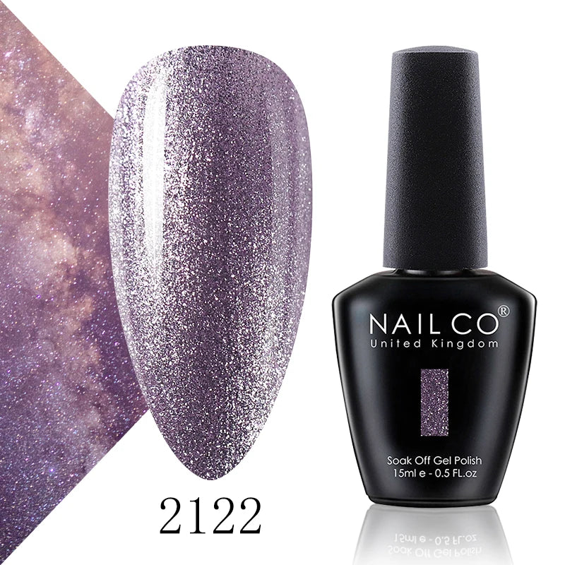 NAILCO 15ml Color Gel Nail Polish Soak Off, Hybrid Varnishes Manicure, UV&LED Nail Gel Semi Permanent Lacquer Base Top Coat.