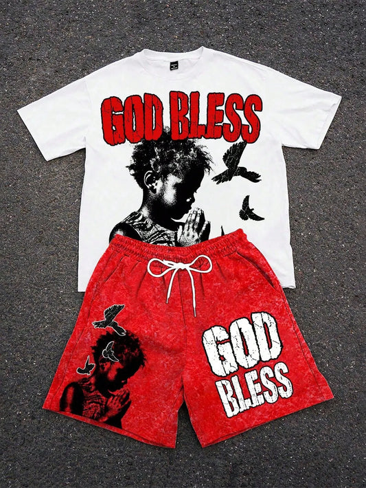 2026 Summer New Men's Suit - Street Casual Fashion Comfortable Soft Breathable Lightweight 3D Letter Pattern Print.