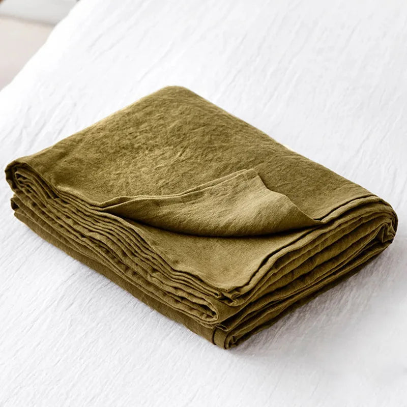 100% Pure Linen Bed Sheet Ultimate Comfort,  Natural Eco-Friendly  Durable, Queen California King