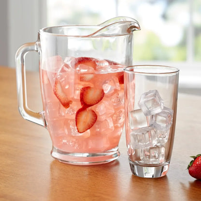 7-Piece Clear Glass Pitcher and Drinkware Set