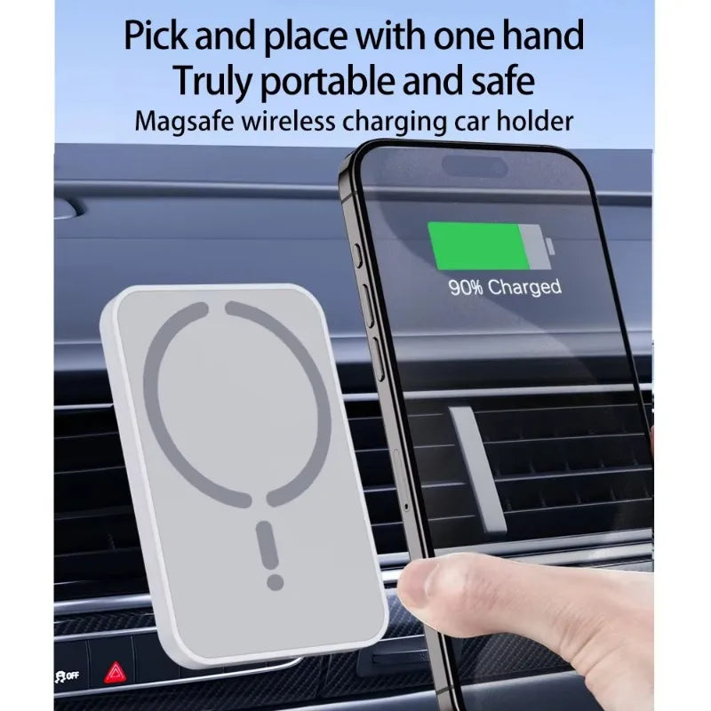 100W Magnetic Wireless Car Charger, Air Outlet Phone Holder for iPhone, 16 15 14 13 12 Pro Max Fast Wireless Car Charging Station.
