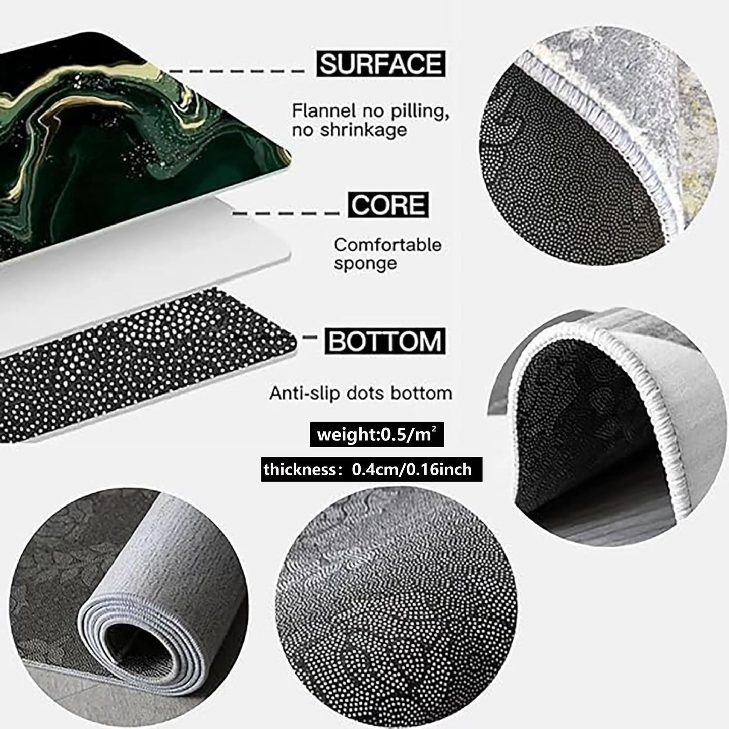 VIKAMA Geometric Rug, Lightweight And Easy To Clean Home Area Rug For Living Room, Bedroom, Office Home.