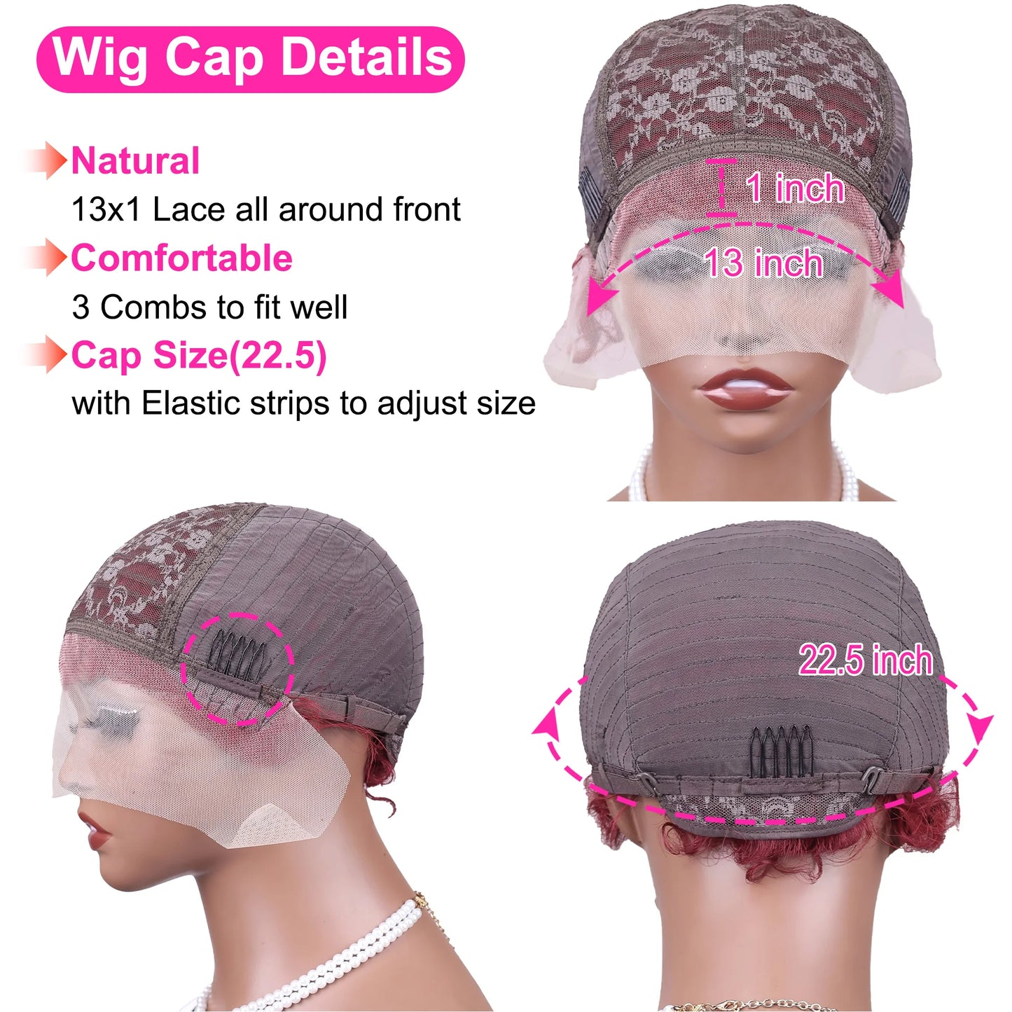 Short Pixie Cut Wig Curly Bob Lace Front Human Hair  200Density 13X1 Lace  Brazilian Wig