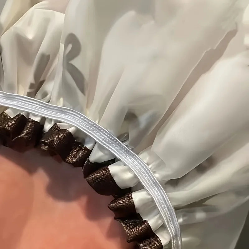 Waterproof Double-Layer Butterfly Bath Cap Suitable for Washing Face, Blow-Drying Hair!!