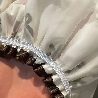 Waterproof Double-Layer Butterfly Bath Cap Suitable for Washing Face, Blow-Drying Hair!!