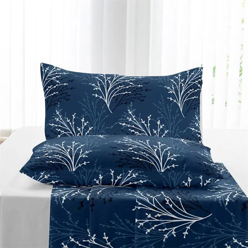 Queen Size Duvet Cover, with Flower Branch Design, High Quality Skin Friendly Quilt Cover.