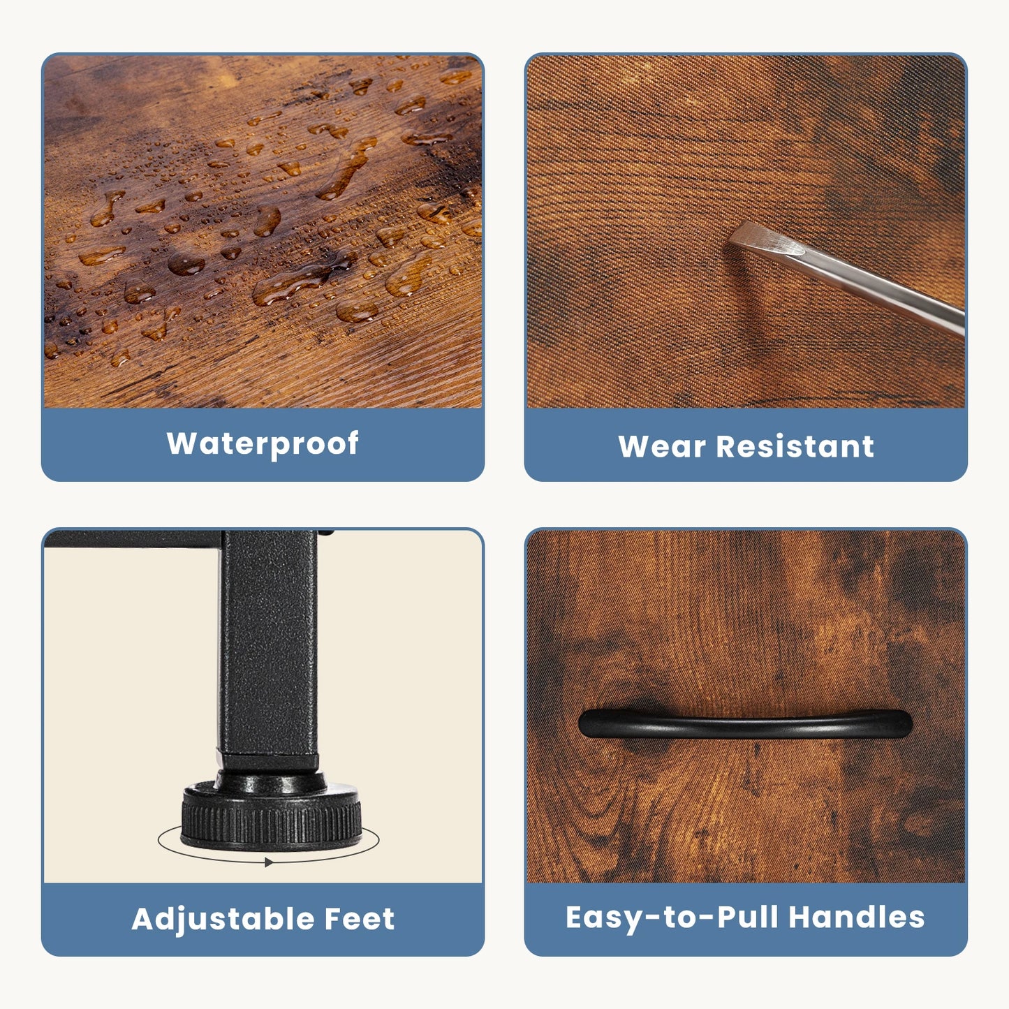 Living Room Display Cabinet  With 5 Fabric Drawers.  Steel Frame Assembly for Clothes.