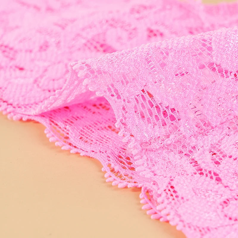 3PCS Lace Floral Women Panties ,Low Waist Breathable Briefs Female Thong Underwear M-2XL Sexy G-String Transparent Panty.