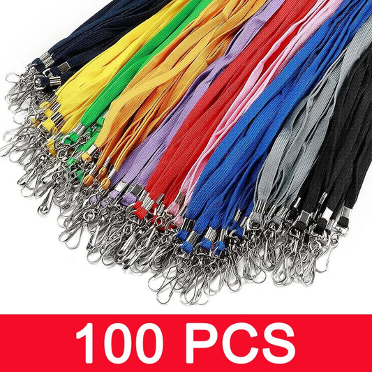 100 pcs/lot Nylon Safety Lanyards, Neck Rope For Card Holder Badge Keychain ID Card.