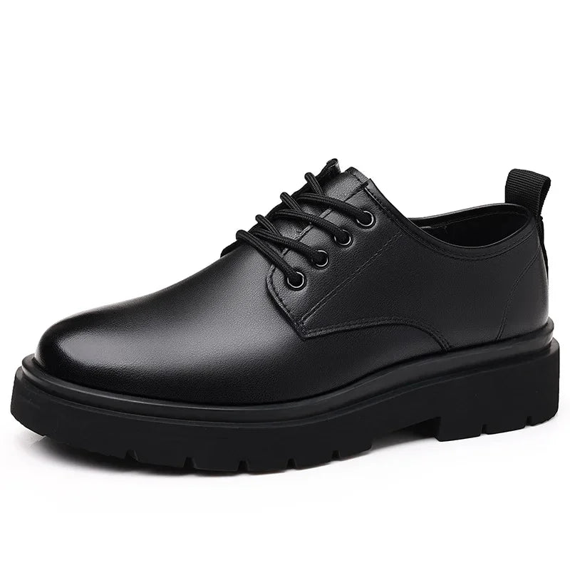 Men Soft Leather Breathable Casual Shoes, Spring, Autumn Season, Comfortable Business Formal Flats.