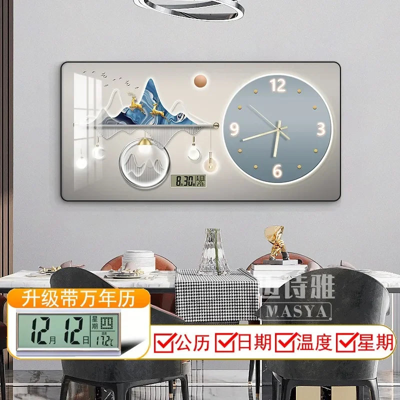 Digital Luxury Large Wall Clock, silent Timepiece,  Living Room Decorations!!