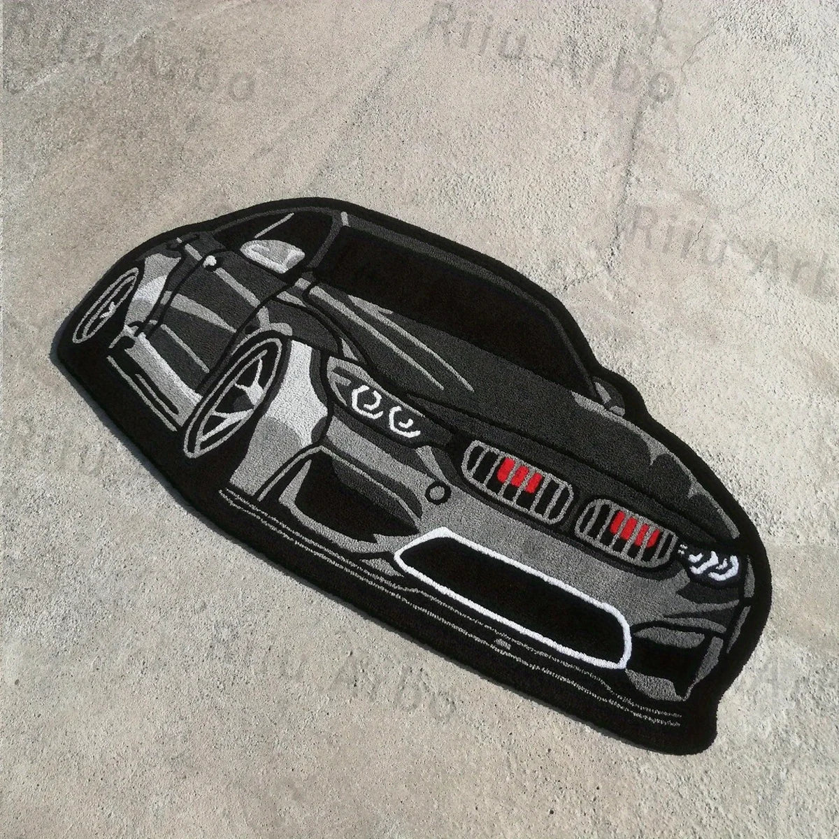 VIKAMA Trendy Retro Car Floor Mat - Wool-Like Fabric Cushion Bedside Rug, Anti-Slip Pad.