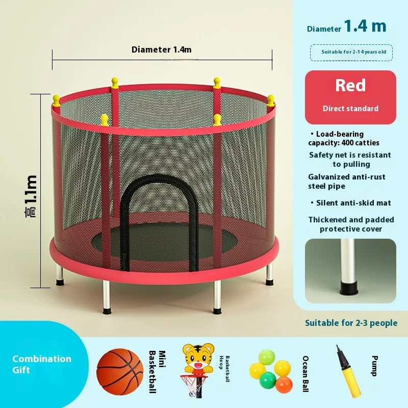 Children's Indoor Trampoline Home Use Jumping Bed 3-10 Years Old.