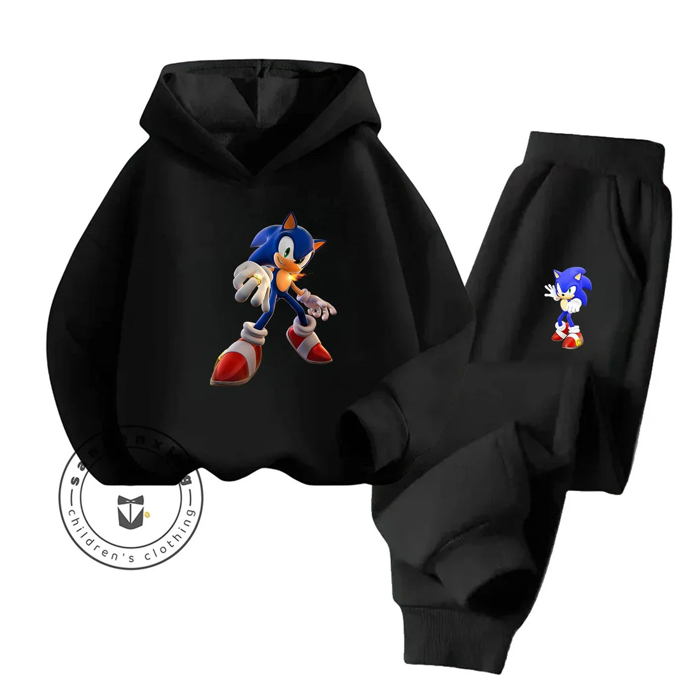 Sonic 2D Cartoon Printed Hoodie Set, 2025 Fashion For Kids, Teens, Boys, Girls Casual Autumn Winter wear.
