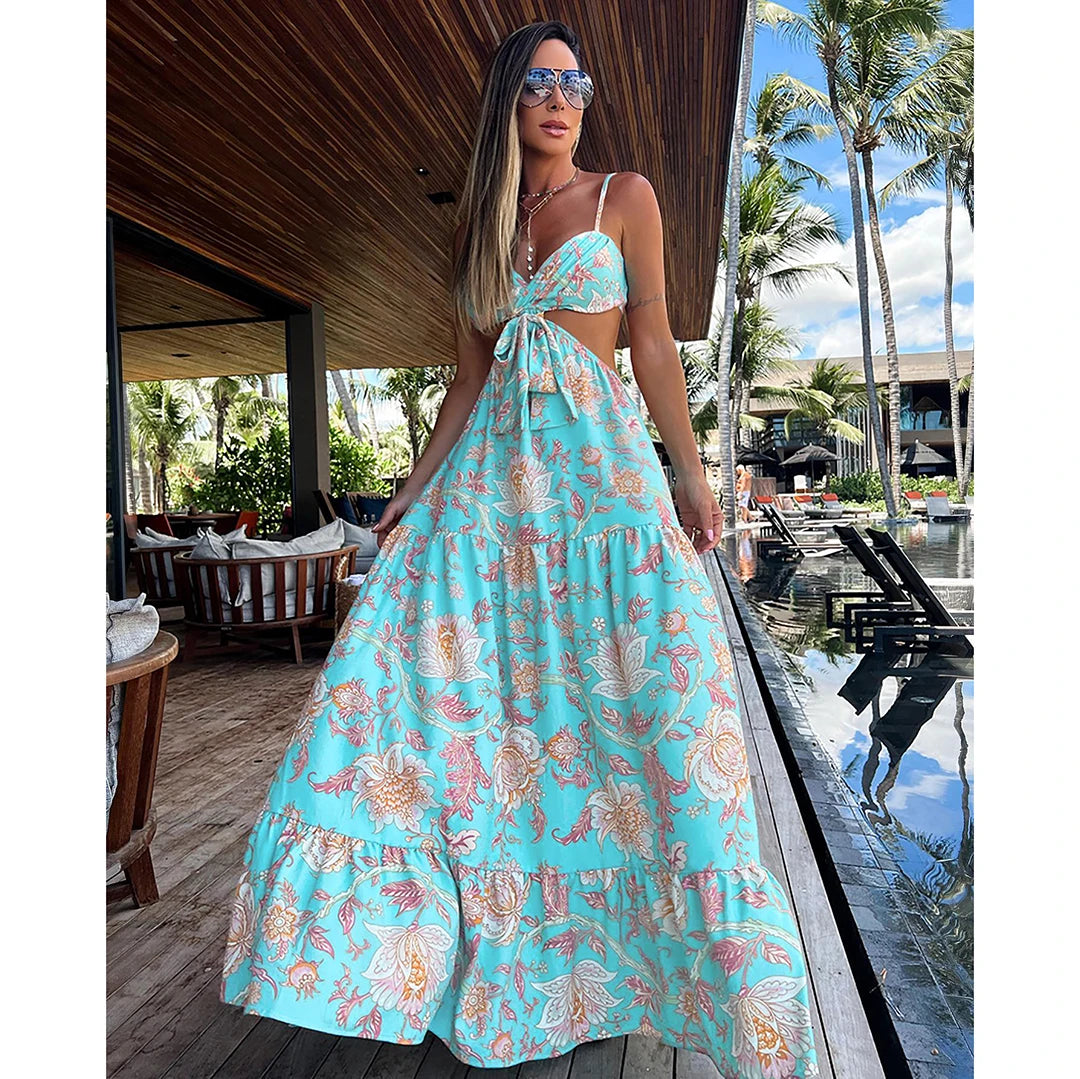 Ruffle Beach Cover Up Floral Hot Swimsuits, 2025 Sexy Beach Outfits For Women, Tunics for Beach Cover Up.