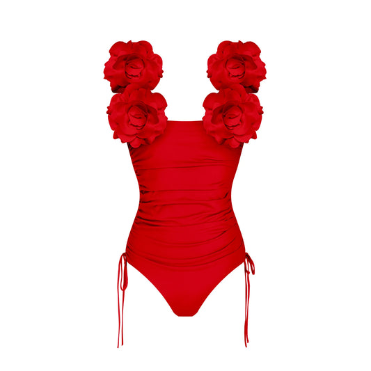 3D Flower Bikini Set  Low Waist Swimwear , Women Solid , Sexy Beach Wear Female.