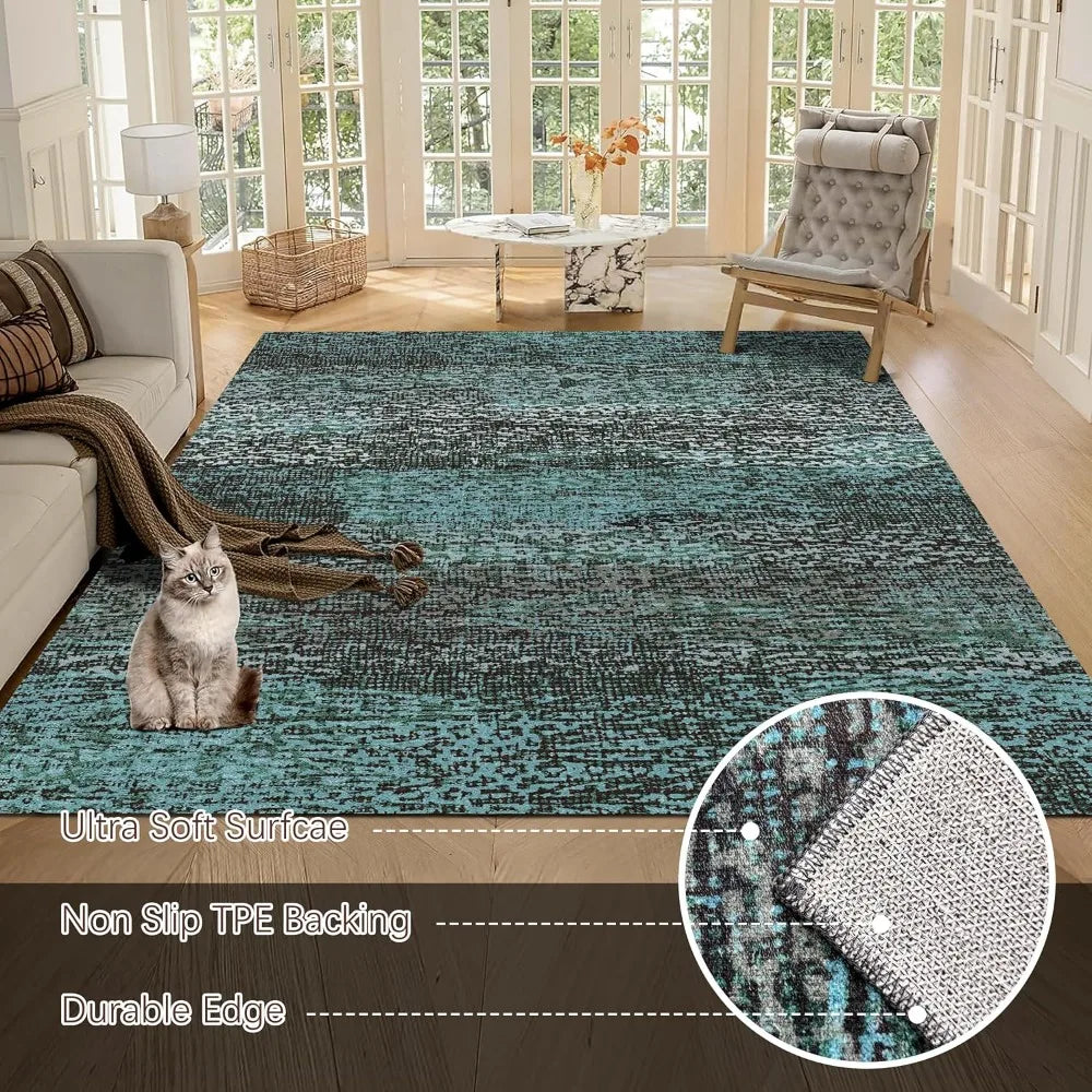 Stain & Water Resistant Non-Slip Rug for Living Room, Bedroom, Nursery