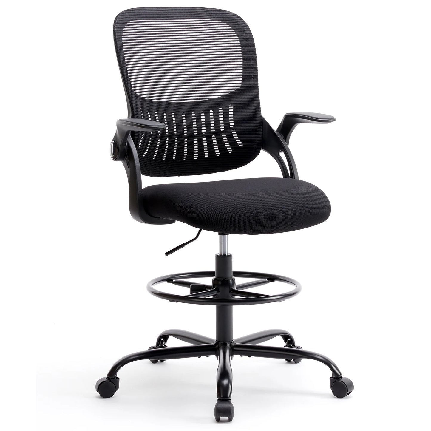 Ergonomic Mesh Backrest Office Desk Chair, Adjustable Height Computer Swivel Chairs With Wheels For Home.