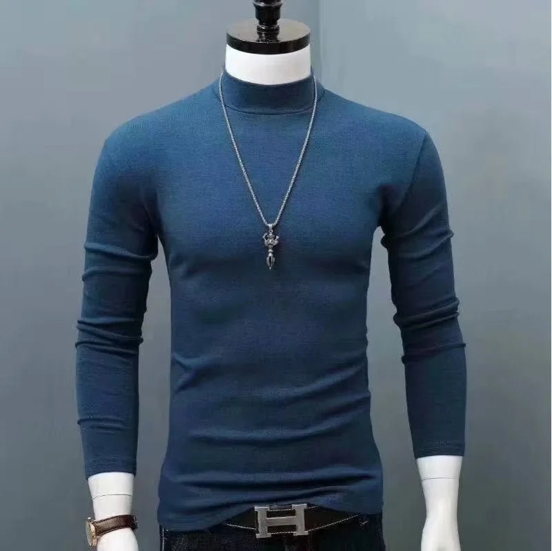 Thermal Underwear Shirt Men V Neck Fleece Sport Tops Long-Sleeved 5XL