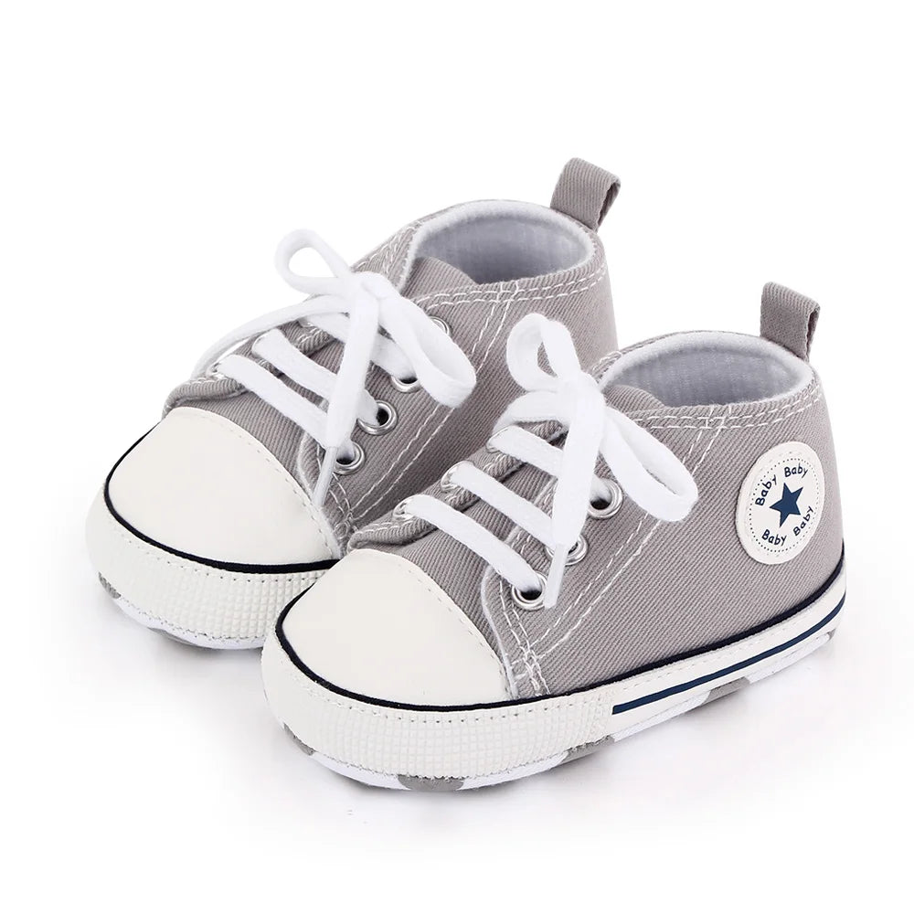 New Baby Shoes Boys Girls Classic Canvas Casual Sneakers, Spring Newborn First Walker Toddler, Non-Slip Walking Shoes.