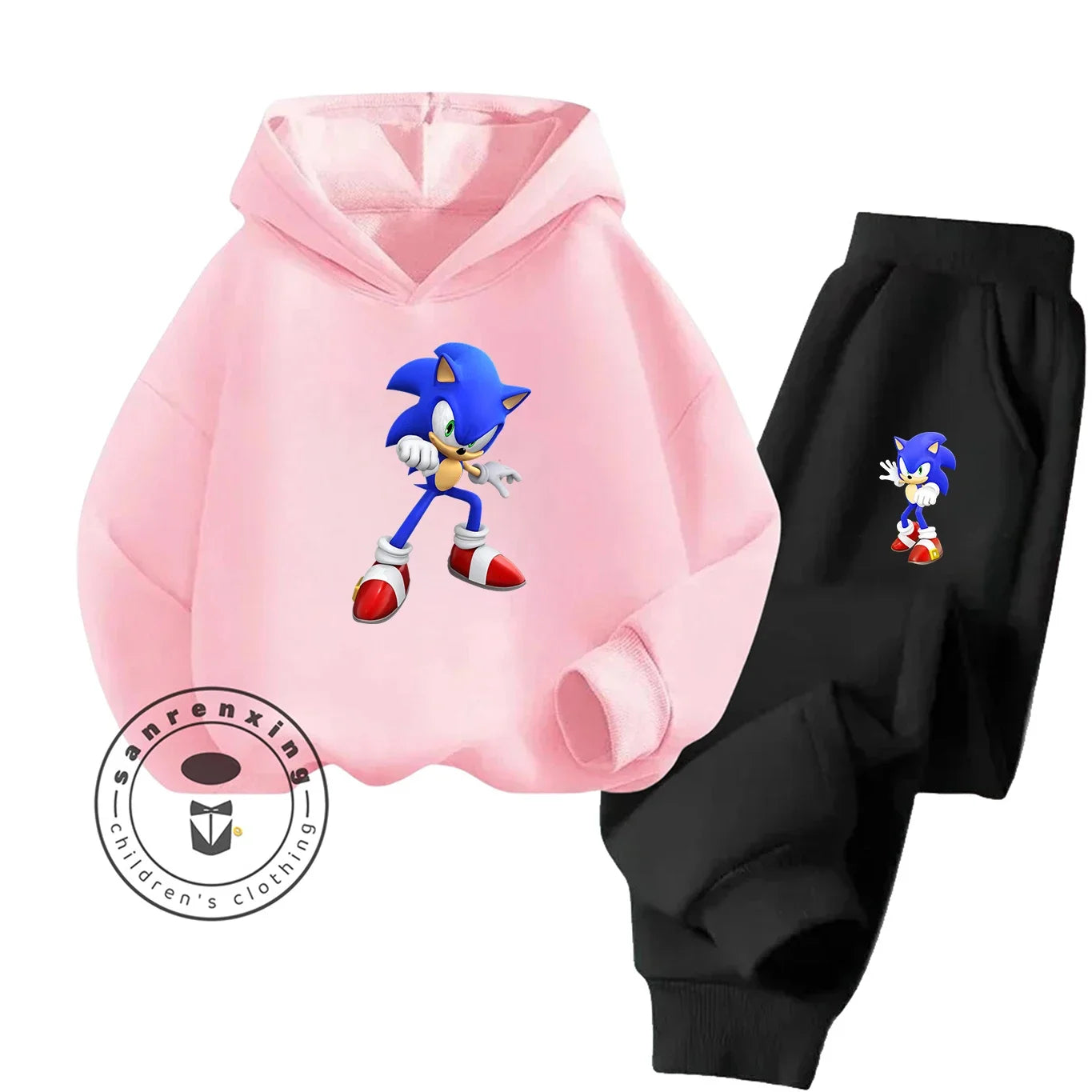 Sonic 2D Cartoon Printed Hoodie Set, 2025 Fashion For Kids, Teens, Boys, Girls Casual Autumn Winter wear.