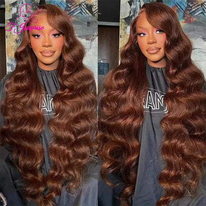 Chocolate Brown Human Hair Glueless, HD 13x6 Lace Frontal Wig
