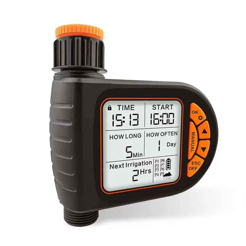 Intelligent Garden Drip Irrigation Timer, Large Screen LCD Automatic Watering Controller.