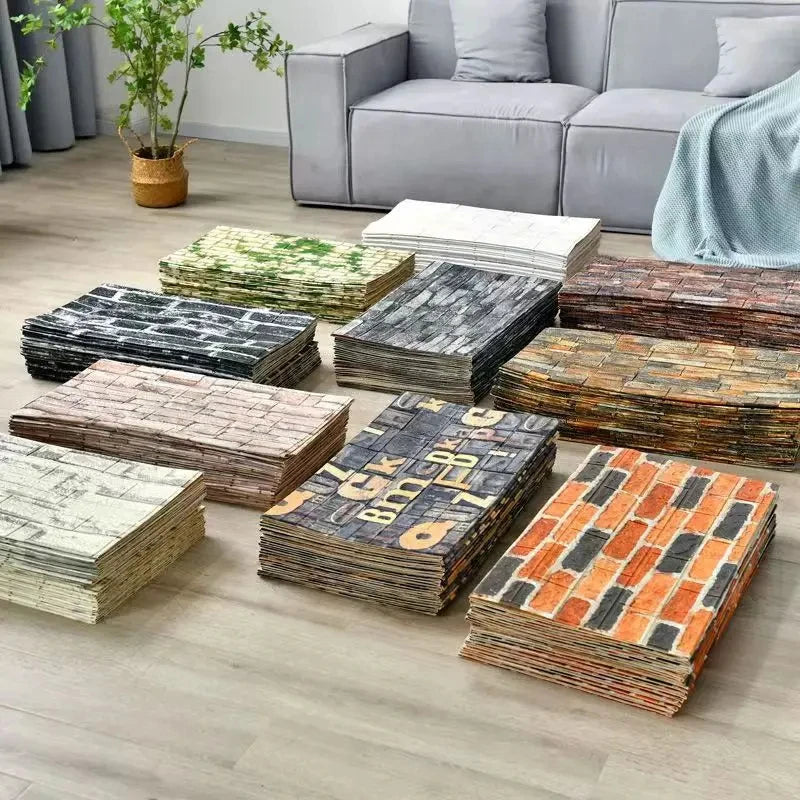 3D Self-Adhesive Wallpaper, 70cm*1/5/10m , Waterproof Brick Wall,  Living Room, Bedroom, Children's Room Home Decor