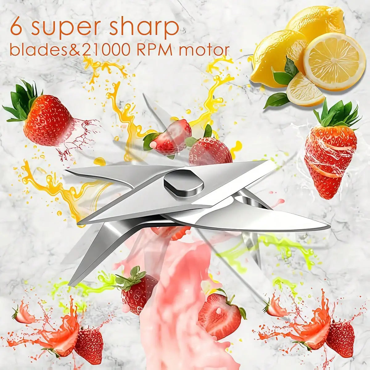 Portable Blender Juicer with Cup - Crush Fruits Veggies for Smoothies.