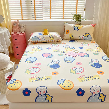 2025 New 100% Cotton Bed Sheet Flower Series Double , King Sheets For Girls, Boys, Single, Queen King Size