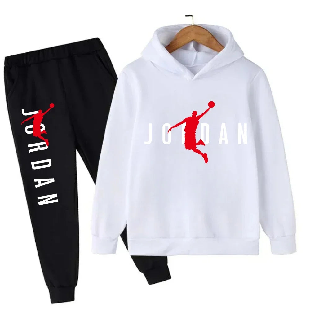 Warm Slam Dunk Master Pattern Printed Children Set, Hoodie+Pant Suit 2pcs Set.