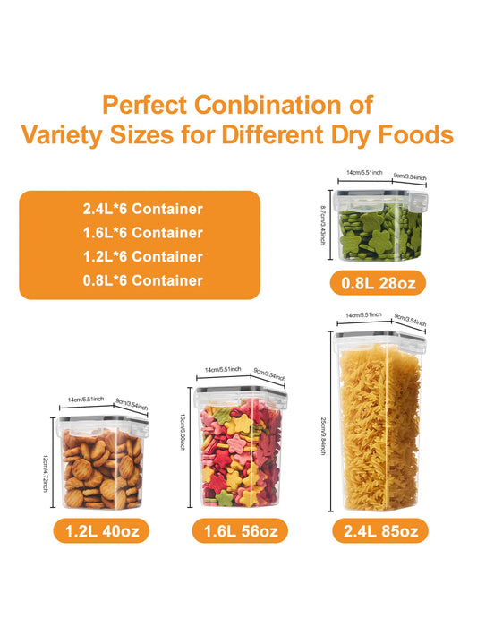 48pcs,Sealed food storage containers with LIDS, kitchen pantry,  grain, flour, sugar