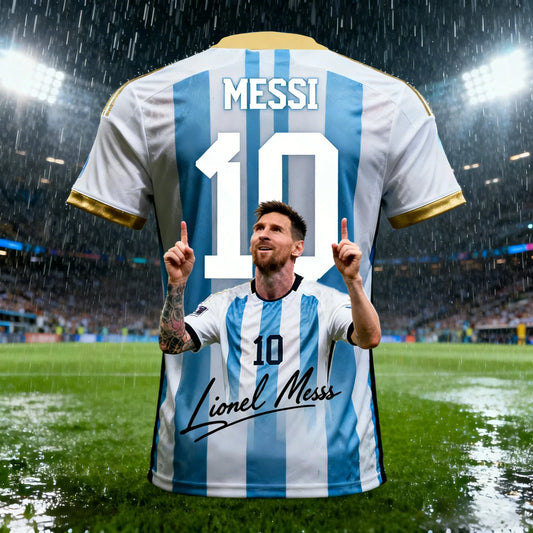 Summer Adult Messi #10 AI Design Men Football Jersey, Outdoor Daily Sport Shirt Quick-Dry.