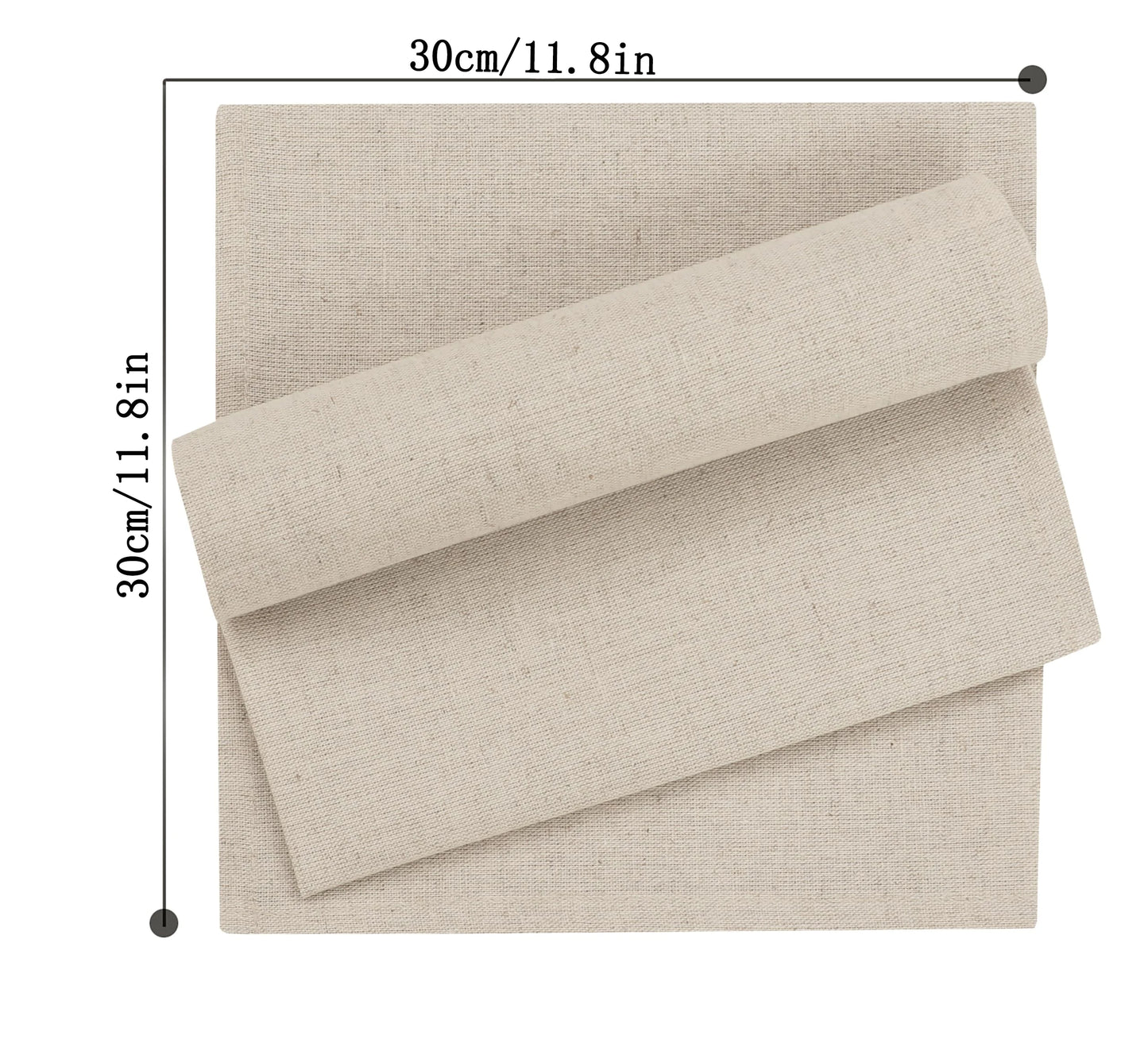 Linen Napkins Set of 6/10/12, 30x30cm cotton Napkins Cloth Washable.
