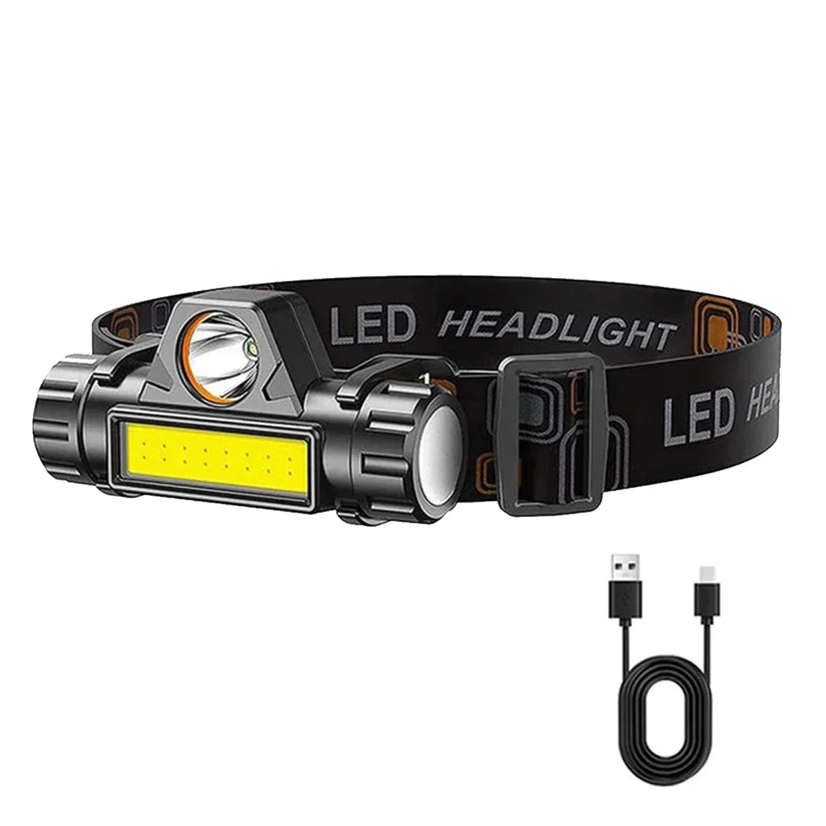 Ultra Bright LED Flashlight Type-C, Rechargeable Long Range Zoom Tactical Head Torch.