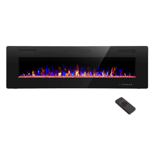 Electric Fireplace Wall Mounted with Remote Control Touch Screen