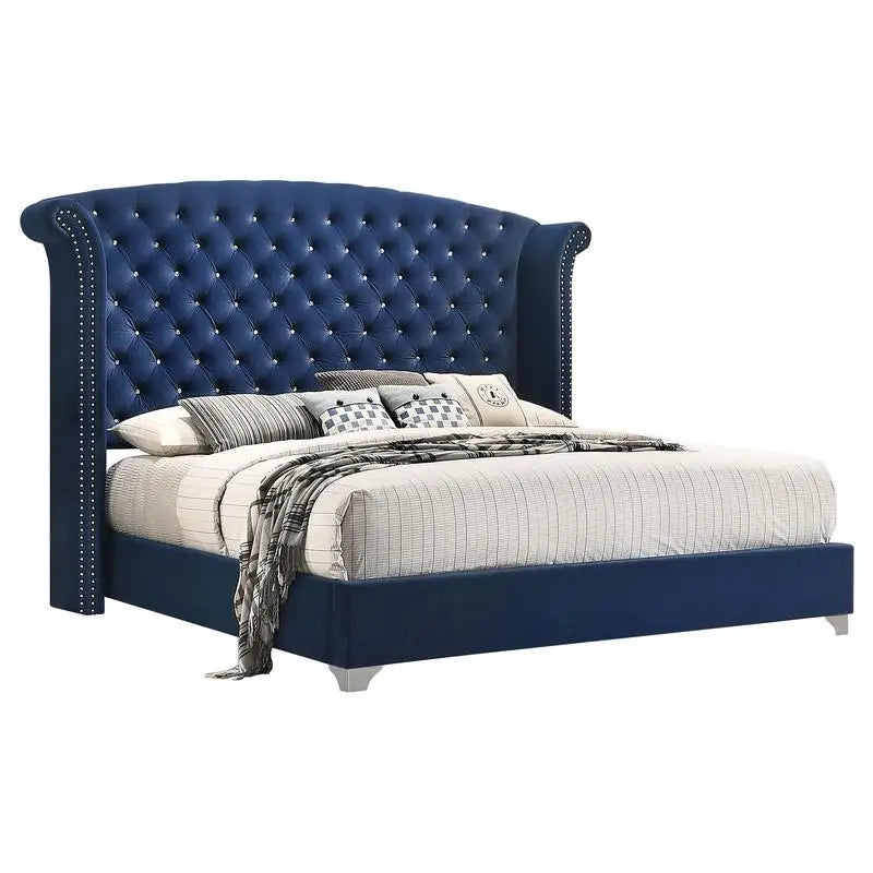 Pacific Blue 5-Piece Eastern King Bedroom Set - Stylish Design for Modern Comfort, Includes Bed, Nightstands, Dresser.