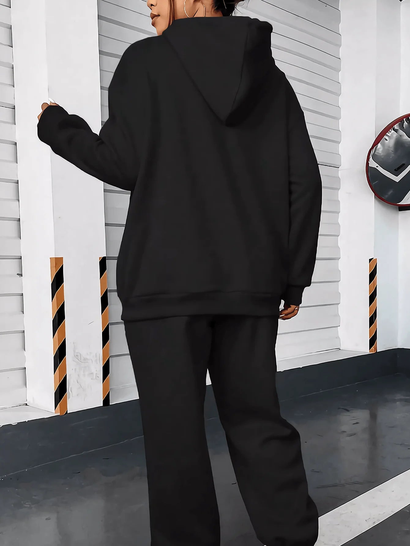 Women's autumn and winter casual fashion, loose hip-hop street JESUS, letter printed warm hooded sweat ,shirt+ sports pants.