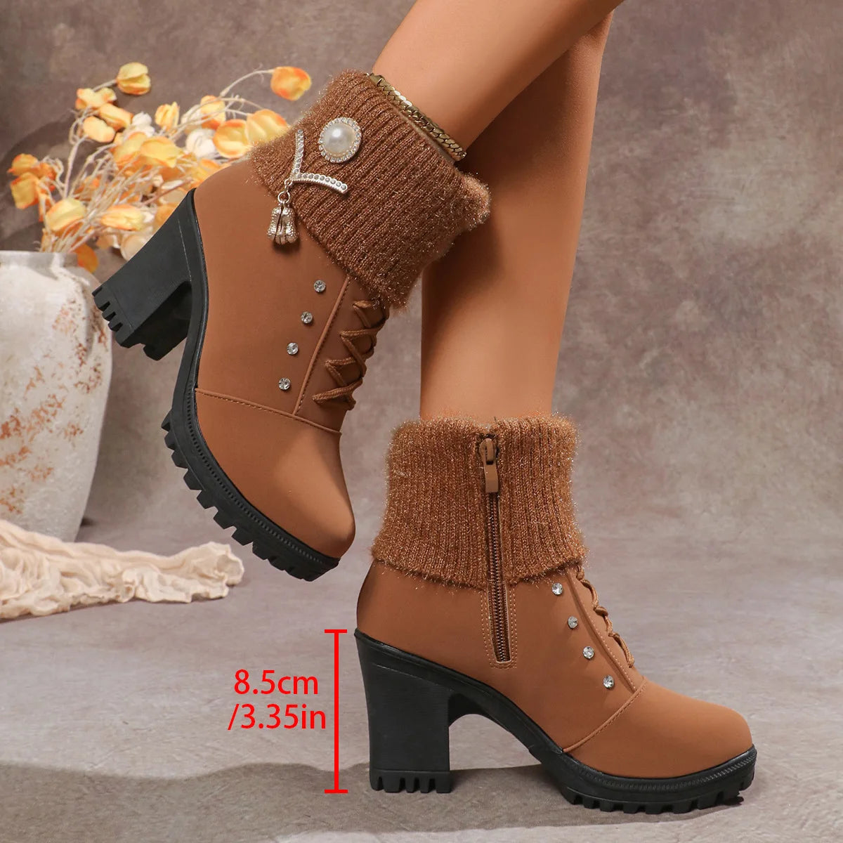 Women Boots Winter Designer High Heels Shoes for Women