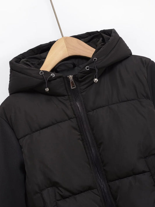 2025 autumn new women casual fashion cotton coat hooded.